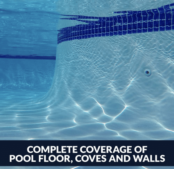 Complete coverage of Hayward W3925ADC Navigator Pro Suction Pool Cleaner for In-Ground GUNITE Pools up to 20 x 40 ft. (Automatic Pool Vacuum) pool floor coves and walls.